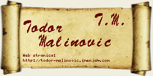 Todor Malinović vizit kartica